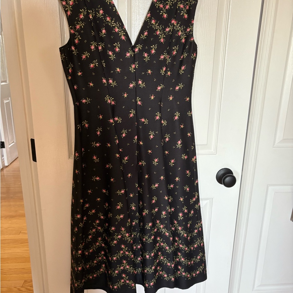 Philosophy di Lorenzo Serafini Black Floral Midi Dress, Elegant, Wedding Guest